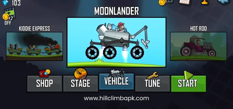 moonlander- hill climb racing best cars
